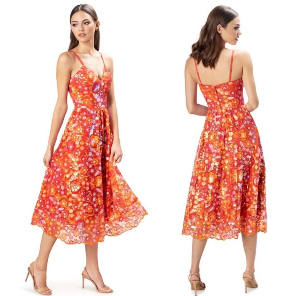 Dress The Population Maren Poppy Sequin Midi Dress